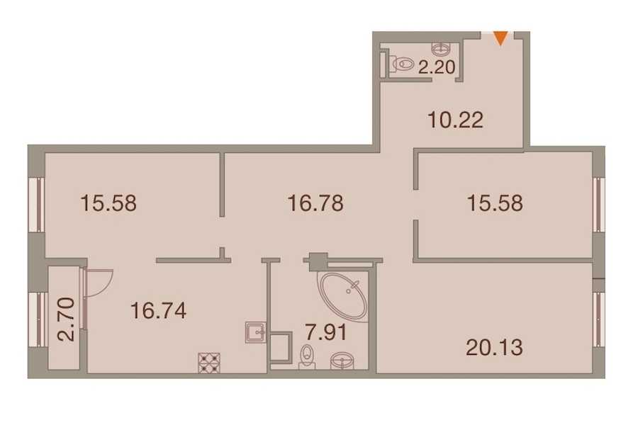Трехкомнатная квартира в : площадь 143.37 м2 , этаж: 7 – купить в Санкт-Петербурге